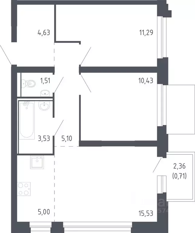 2-к кв. Сахалинская область, Корсаков Сердце Сахалина жилой комплекс ... - Фото 1