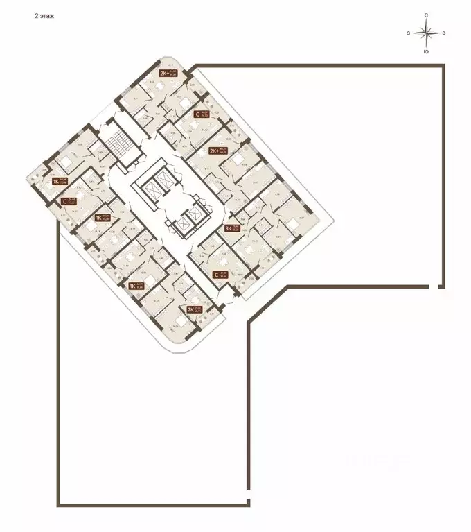 Студия Кемеровская область, Кемерово 58В мкр, 1 (31.12 м) - Фото 1