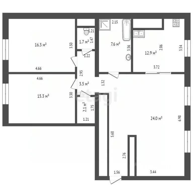 4-к кв. Тюменская область, Тюмень ул. Раушана Абдуллина, 3 (102.5 м) - Фото 1
