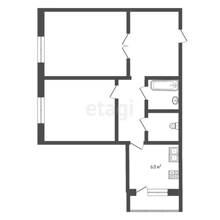 3-комнатная квартира: Ярославль, улица Нефтяников, 9 (55 м) - Фото 0