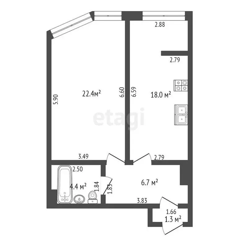 1-комнатная квартира: Михайловск, улица Ленина, 1/7 (42 м) - Фото 0
