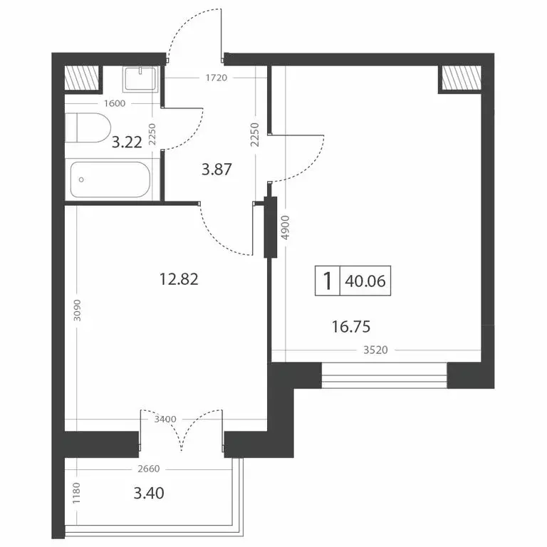 1-комнатная квартира: Тверь, микрорайон Южный (40.06 м) - Фото 2