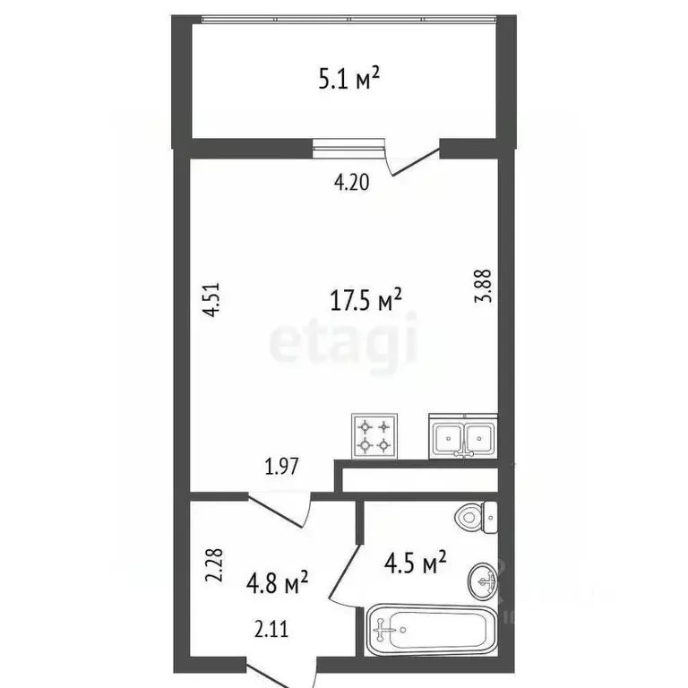 Студия Санкт-Петербург Пулковское ш., 38к2 (26.8 м) - Фото 2