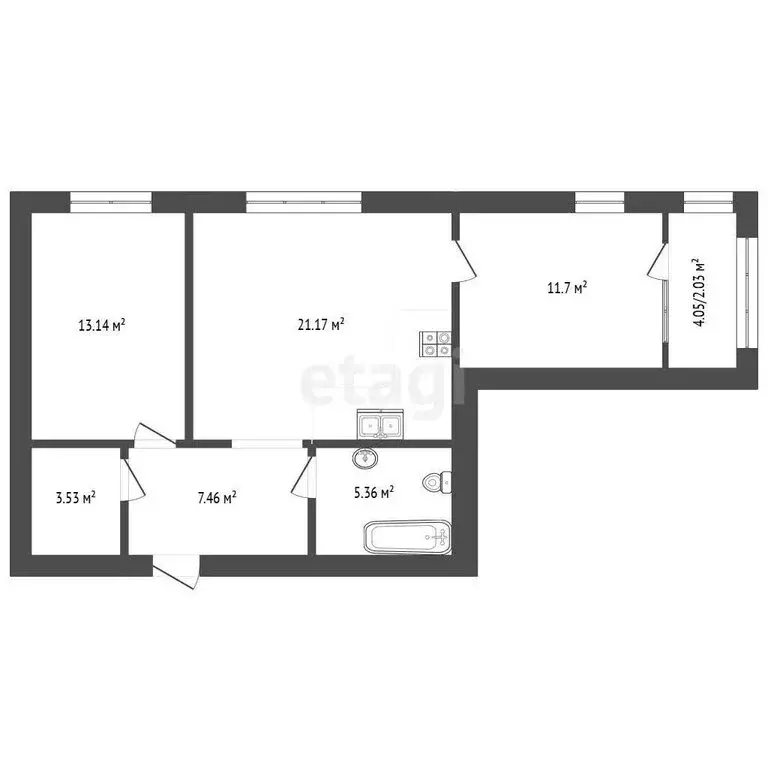 2-комнатная квартира: Новый Уренгой, район Северная Жилая Часть, ... - Фото 1