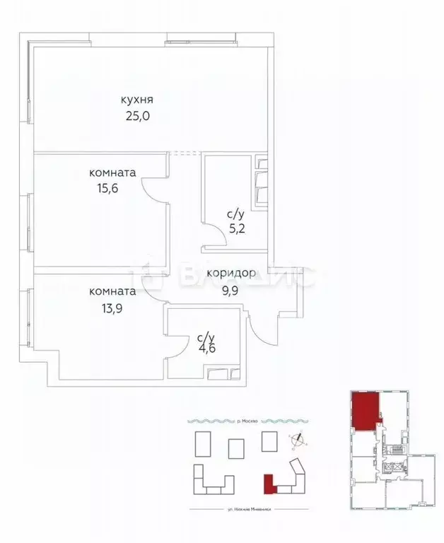 2-к кв. Москва ул. Нижние Мневники, 9 (74.2 м) - Фото 2
