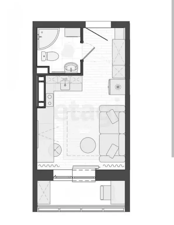 Квартира-студия: Липецк, улица Дмитрия Фурсова, 3А (28.4 м) - Фото 1
