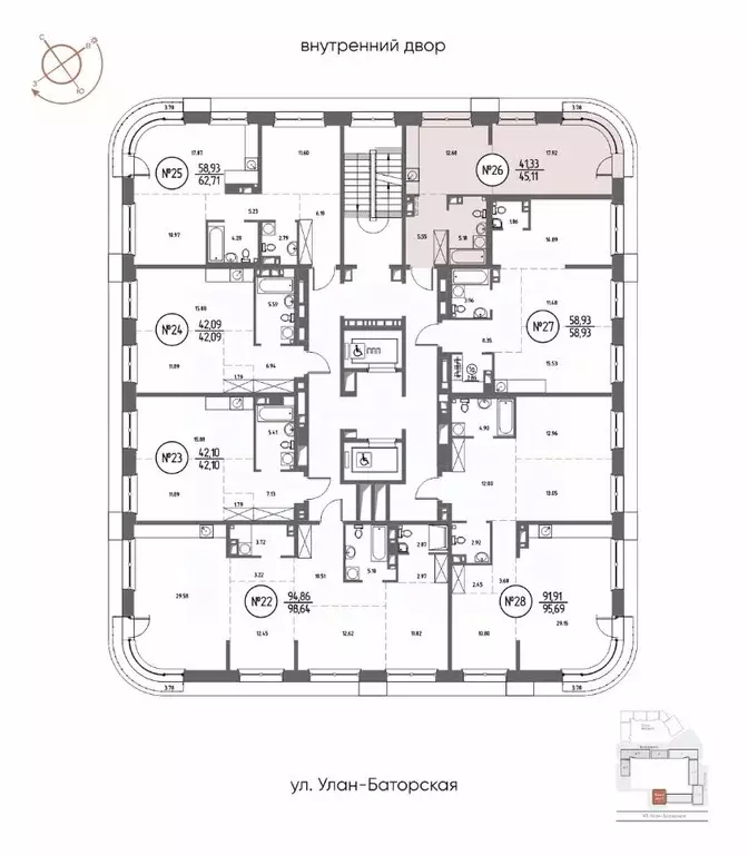 1-к кв. Иркутская область, Иркутск Макс жилой комплекс (45.11 м) - Фото 2