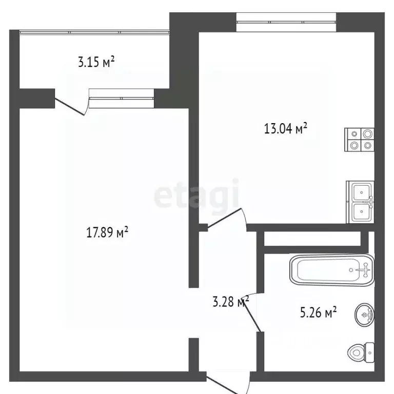 1-к кв. Тюменская область, Тюменский муниципальный округ, д. Патрушева ... - Фото 2