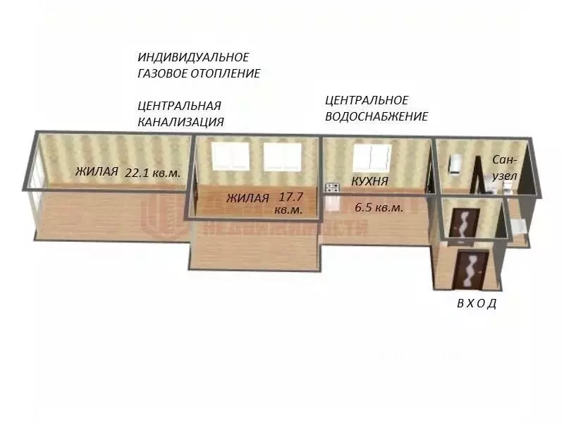 2-к кв. Астраханская область, Астрахань ул. Чехова, 18 (54.0 м) - Фото 1