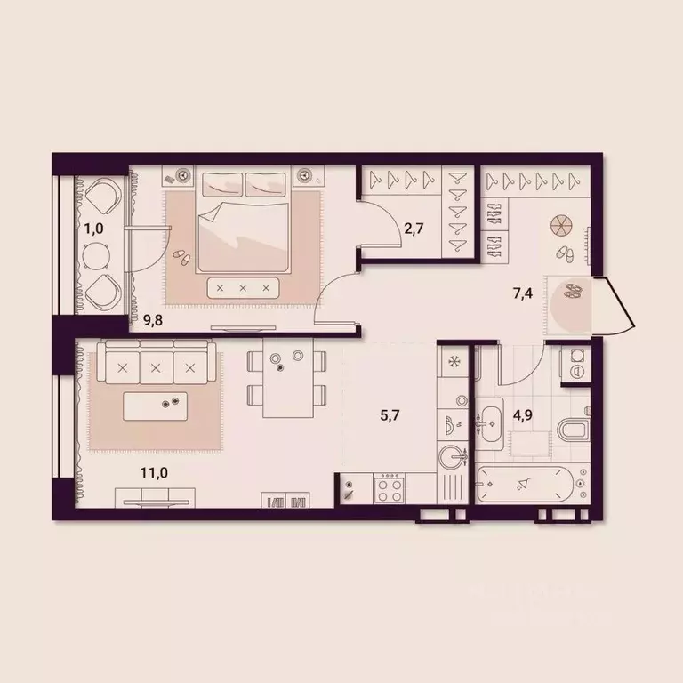 1-к кв. Приморский край, Артем ул. Куйбышева, 11А (42.52 м) - Фото 1