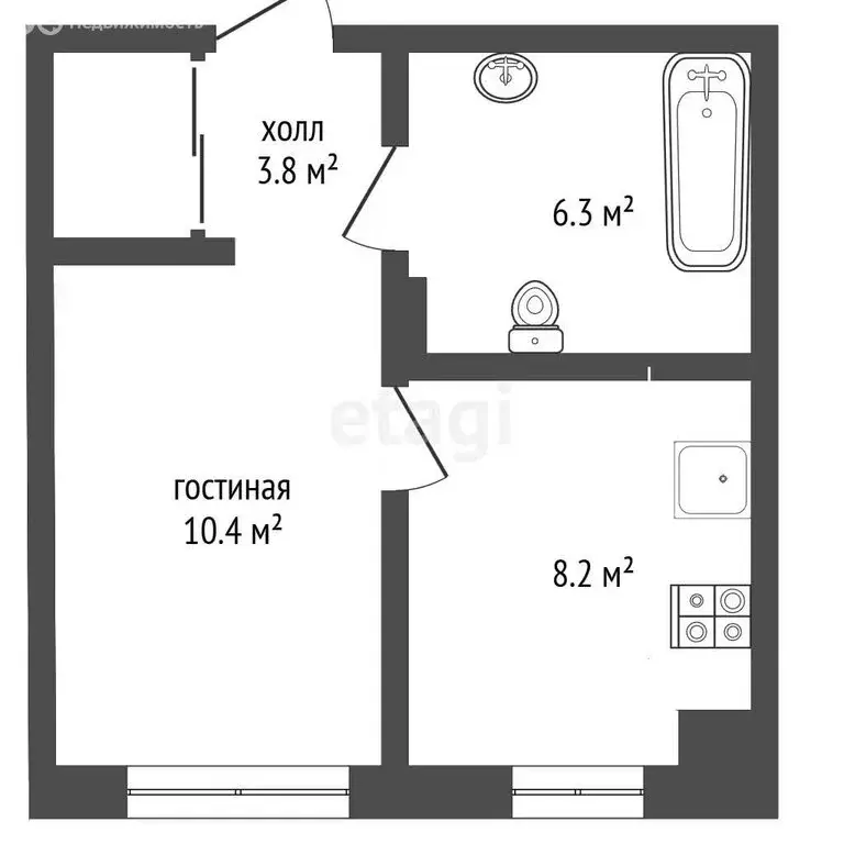 1-комнатная квартира: Светлогорск, Дачная улица, 6к1 (28.8 м) - Фото 1