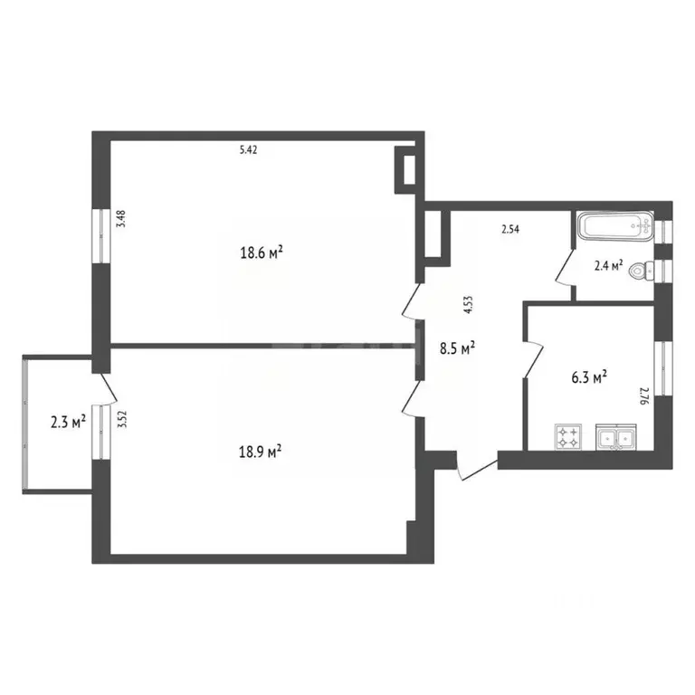 2-к кв. Санкт-Петербург Старо-Петергофский просп., 21к4 (54.7 м) - Фото 1
