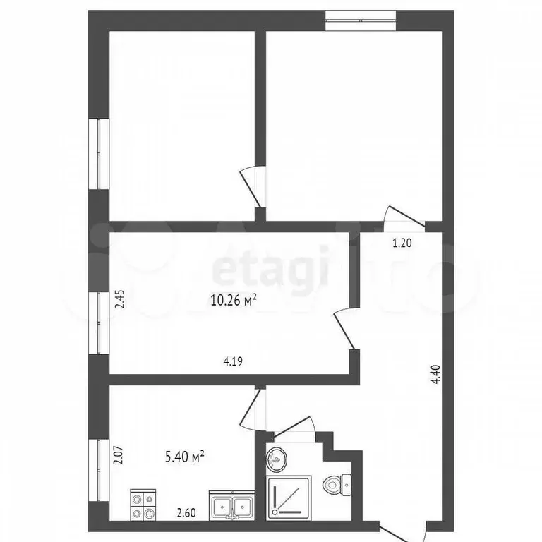 3-к. квартира, 48,8 м, 1/5 эт. - Фото 0