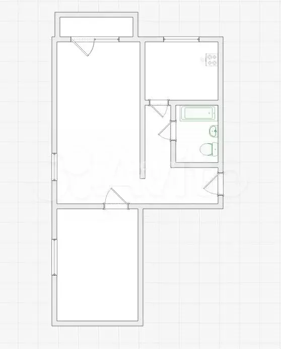 2-к. квартира, 44 м, 5/5 эт. - Фото 0