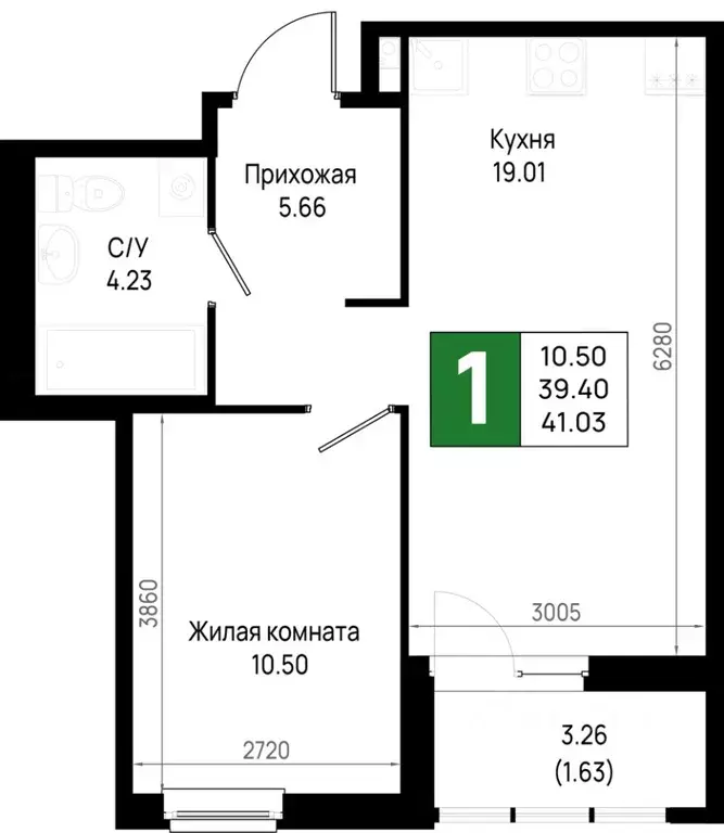 1-к кв. Ленинградская область, Всеволожский район, Свердловское ... - Фото 1