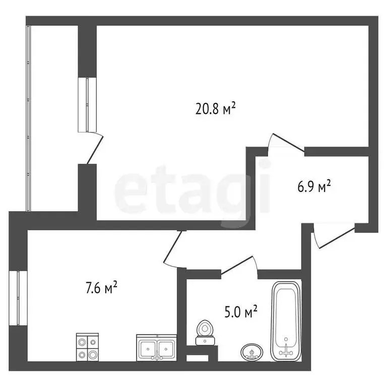 1-комнатная квартира: Тюмень, Солнечный проезд, 22 (40.7 м) - Фото 0
