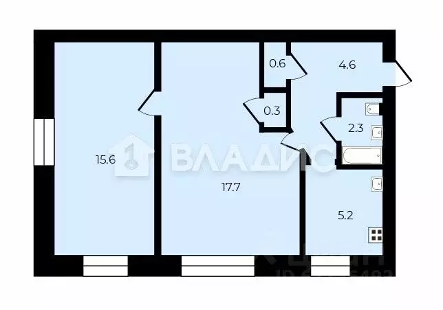 2-к кв. Санкт-Петербург Кавалергардская ул., 19 (46.3 м) - Фото 1