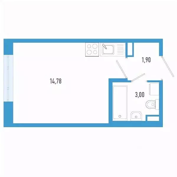 Студия Санкт-Петербург пос. Шушары,  (19.68 м) - Фото 0