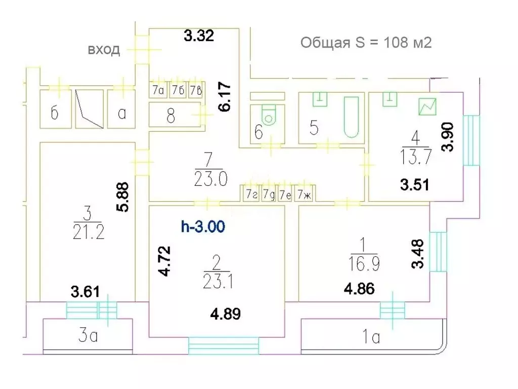 3-комнатная квартира: Москва, улица Удальцова, 32 (108.1 м) - Фото 1