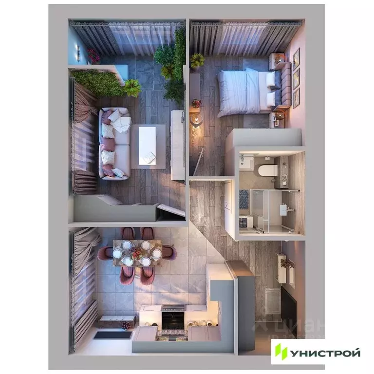 2-к кв. Татарстан, Казань ул. Умырзая, 10 (52.59 м) - Фото 1