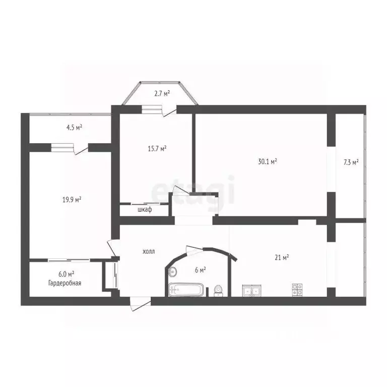 3-к кв. Самарская область, Самара просп. Карла Маркса, 55 (110.0 м) - Фото 2