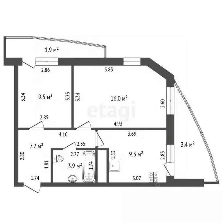 2-к кв. Мордовия, Саранск просп. Российской Армии, 26 (45.9 м) - Фото 2
