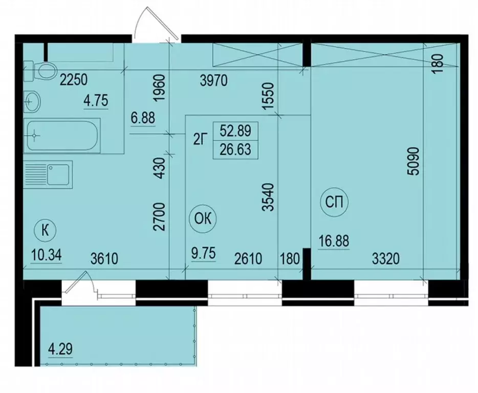 2-к кв. Иркутская область, Иркутск Гравийная ул., 22/6 (60.0 м) - Фото 1