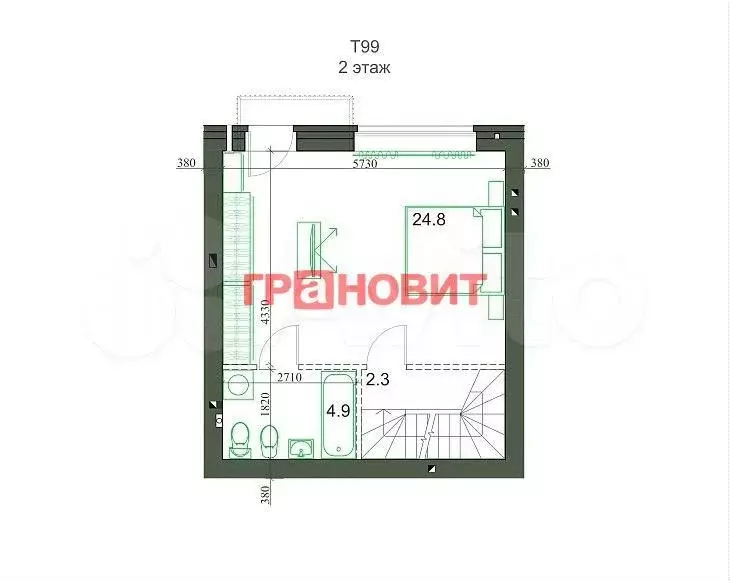 3-к. квартира, 100,3 м, 3/3 эт. - Фото 1