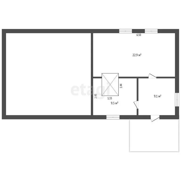 Дом в село Бухтал, Почтовая улица (60 м) - Фото 1