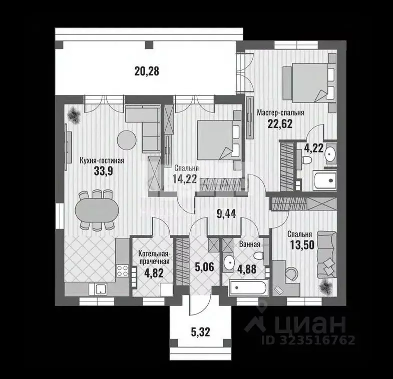 Коттедж в Москва Зеленые Кварталы Акиньшино кп,  (133 м) - Фото 2