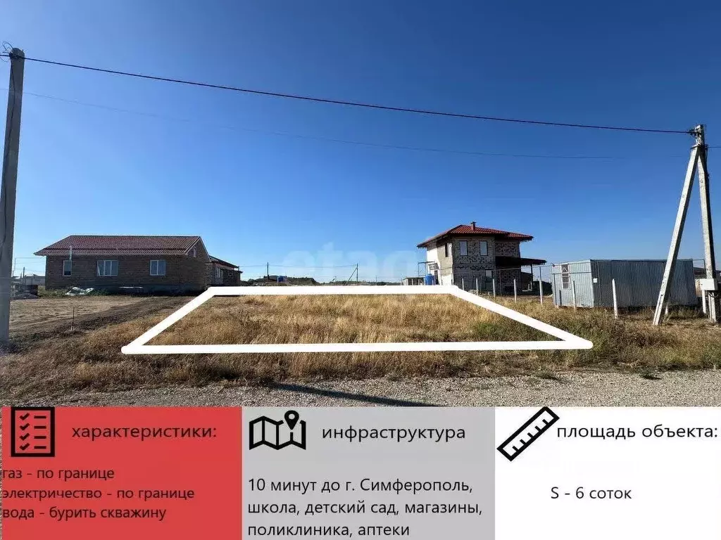 Участок в Крым, Симферопольский район, с. Мирное ул. Александра ... - Фото 1