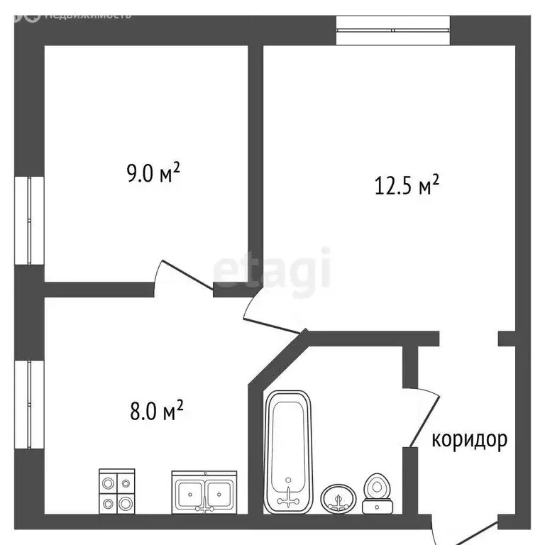 2-комнатная квартира: Орёл, Московская улица, 118 (30.5 м) - Фото 1
