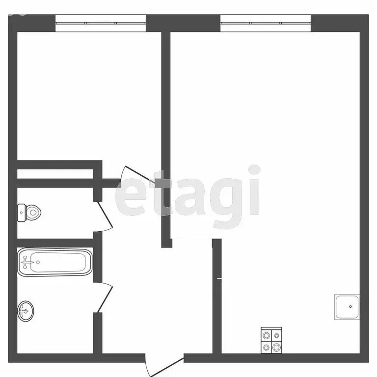 1-комнатная квартира: Тюмень, микрорайон Мыс, Судоремонтная улица, 21 ... - Фото 1