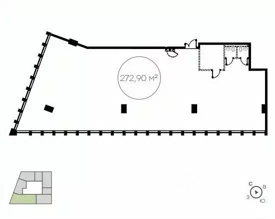 Офис в Москва ул. Обручева, Вл23 (273 м) - Фото 1