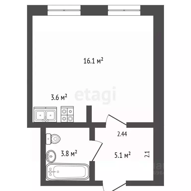 Студия Москва Волоколамское ш., 71/22к3 (28.6 м) - Фото 2