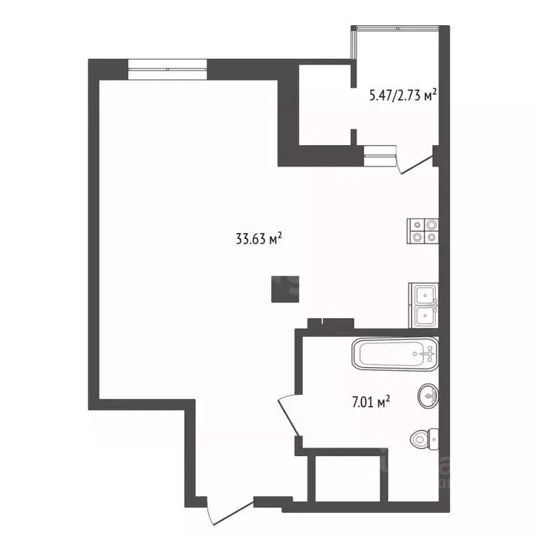 1-к кв. Омская область, Омск просп. Королева, 7 (40.3 м) - Фото 2