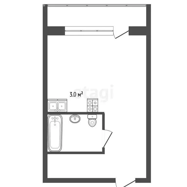 Квартира-студия: Томск, посёлок Новый, улица Мечникова, 1 (20 м) - Фото 1