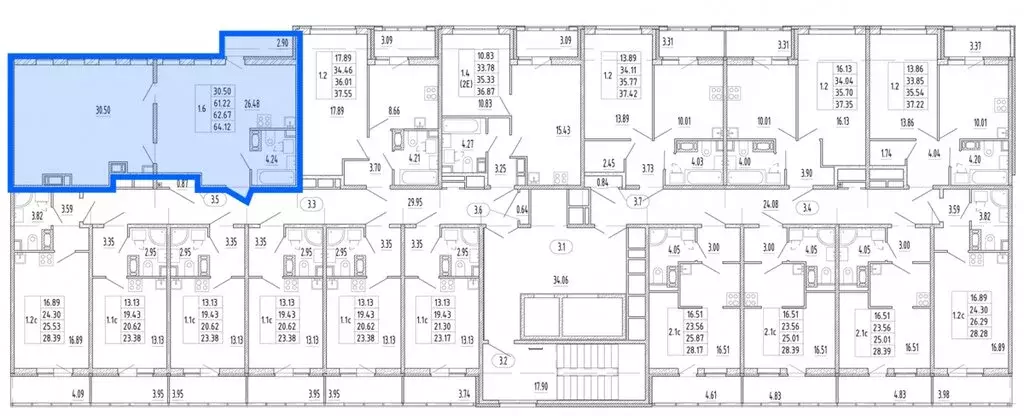 2-комнатная квартира: Санкт-Петербург, Арцеуловская аллея, 7к1 (62.08 ... - Фото 2
