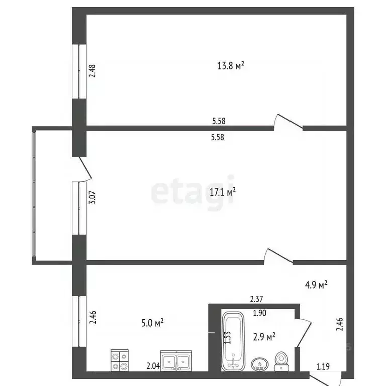 2-к кв. Самарская область, Самара пос. Управленческий, ул. Ногина, 9 ... - Фото 1