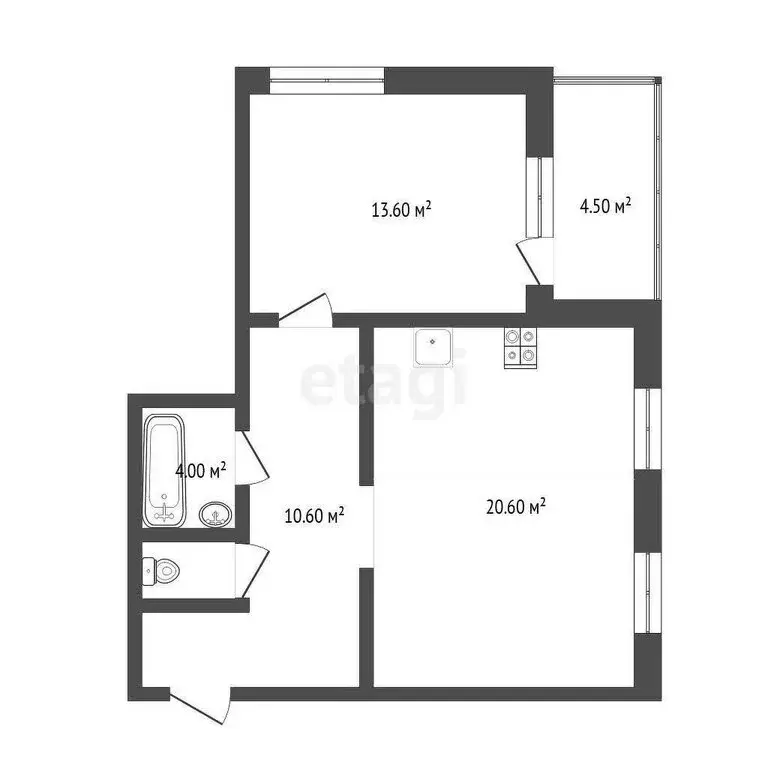 1-комнатная квартира: Тюмень, улица Николая Ростовцева, 23 (49 м) - Фото 0