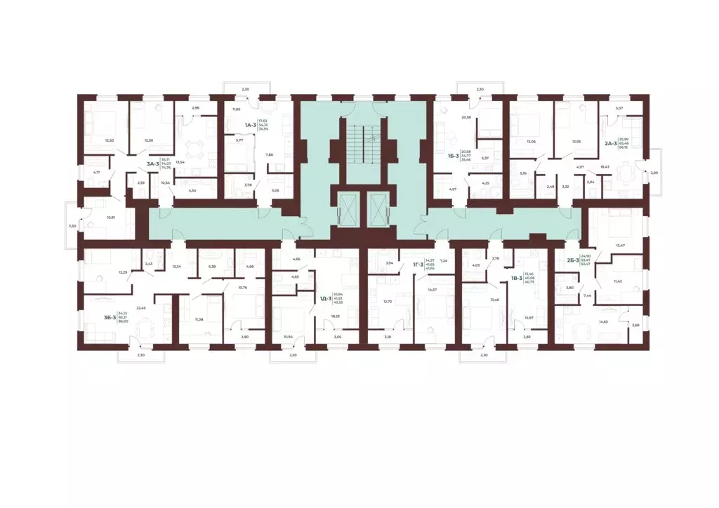 3-комнатная квартира: Пенза, ЖК Арбери (77 м) - Фото 1