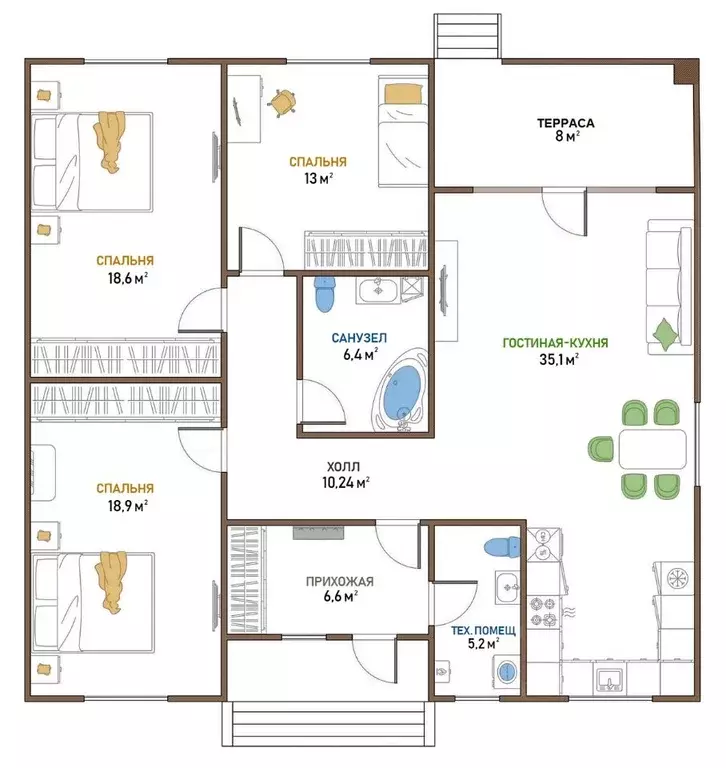 Дом в Тульская область, Тула городской округ, пос. Петровский  (130 м) - Фото 2