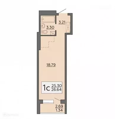 Продаётся квартира-студия, 26.64 м - Фото 1