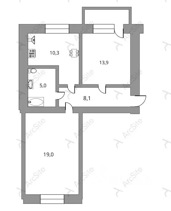 2-к кв. Омская область, Омск ул. Масленникова, 9 (55.7 м) - Фото 1