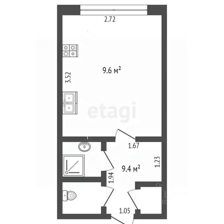 Комната Крым, Саки ул. Строительная (32.0 м) - Фото 1