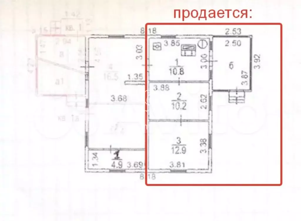 Комната 11,3 м в 3-к., 1/1 эт. - Фото 1