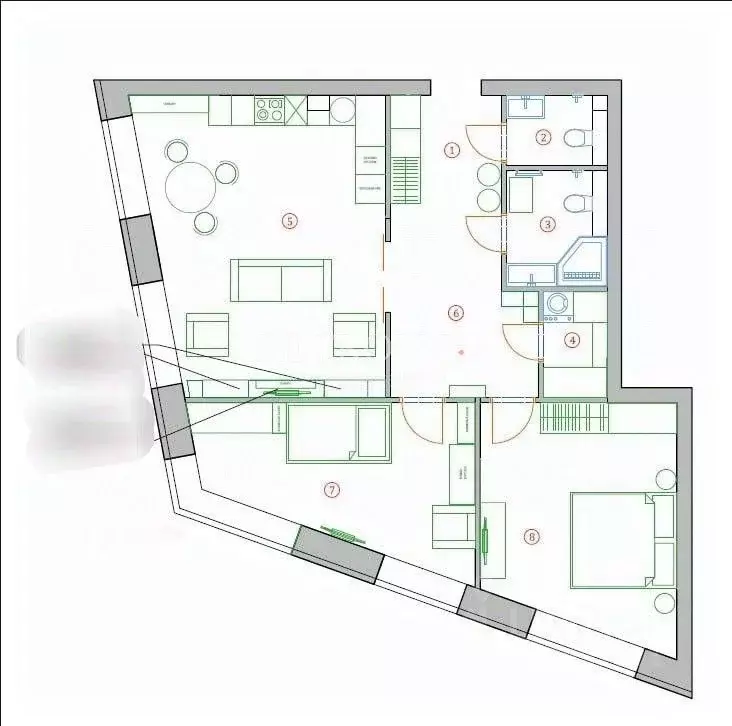 3-к кв. Москва ул. Народного Ополчения, 15К3 (82.4 м) - Фото 2