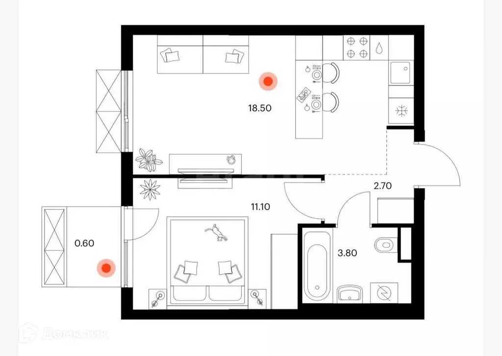 Продаётся 2-к квартира, 37 м - Фото 1