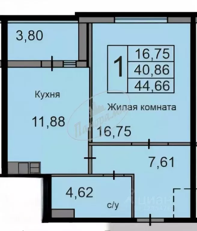 1-к кв. Калужская область, Калуга ул. Минская, 30 (45.0 м) - Фото 2