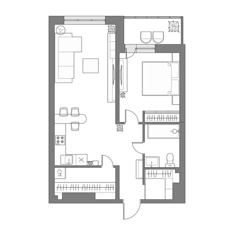 1-комнатная квартира: Хабаровск, улица Солженицына, 4 (55.3 м) - Фото 1